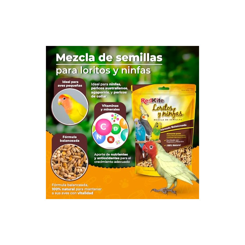 MEZCLA DE SEMILLAS P/LORITOS Y NINFAS 500 G