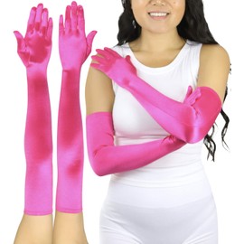 ToBeInStyle Women's Extra Long Gloves - One Size - Hot Pink