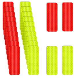 WY LIGHTING LEVEL 60 Pcs Reflective Stickers High Visibility Reflective Tape Waterproof Safety Strips Fluorescent Yellow-Green Red for Car Motorcycle Bike Trailer Helmet Mailbox Bag Outdoor