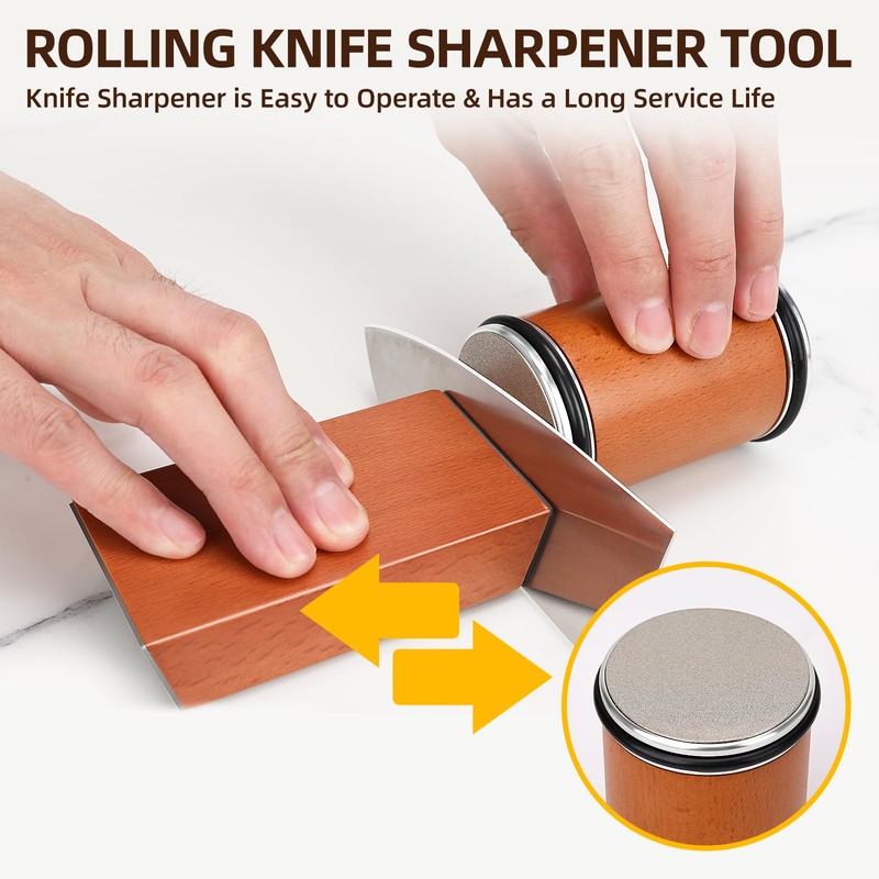 Rolling Knife Sharpener Kit,Knife Sharpener Tool,15 & 20 Degree Sharpening