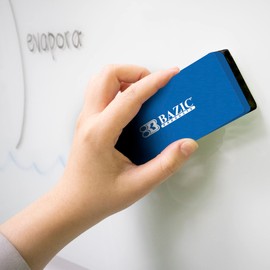 BAZIC Products Dry Erase Set, Marker + Board Eraser, Chisel Tip Markers Low Odor Marcador Pens, Whiteboard Pen, Office School Supplies, 1-Pack