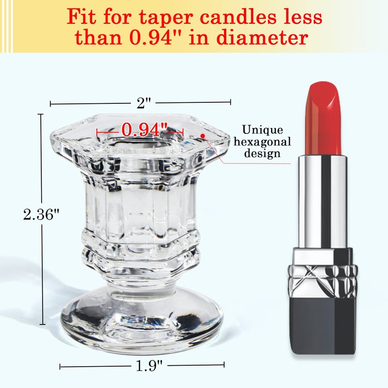 Lanttu Candlestick Holders Bulk, 12 Pcs Glass Candle Holders Set