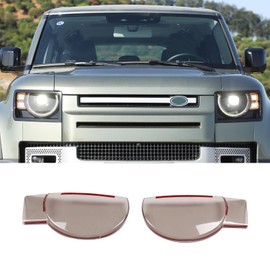 PIUGILH Front Headlights Cover Compatible with 2020 2021 2022 2023 Land Rover Defender 90 110, Smoked Headlights Protection Cover Exterior Accessories, 2Pcs