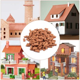 CeaHoify 200 Pieces Mini Bricks for Landscaping Miniature Bricks Brick Wall Small Bricks for Garden Parts,1/35 Scale