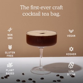 SAYSO: Espresso Martini Instant Cocktail Tea Bags | Infuses with Cold Water & Spirits for a Premium Craft Cocktail or Mocktail (25 Calories, 5g Sugar), 8-Pack