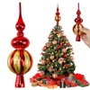 CAREDGO Christmas Tree Topper Red Christmas Tree Topper Champagne 23