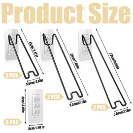 FCKLVMC 6 Pcs 3 Size Adjustable Picture Frame Stand, Stainless Steel Picture Frame Easel Backs Self-Adhesive, Picture Frame Backing Board for 6-18 Inch (Black, 3 Size)