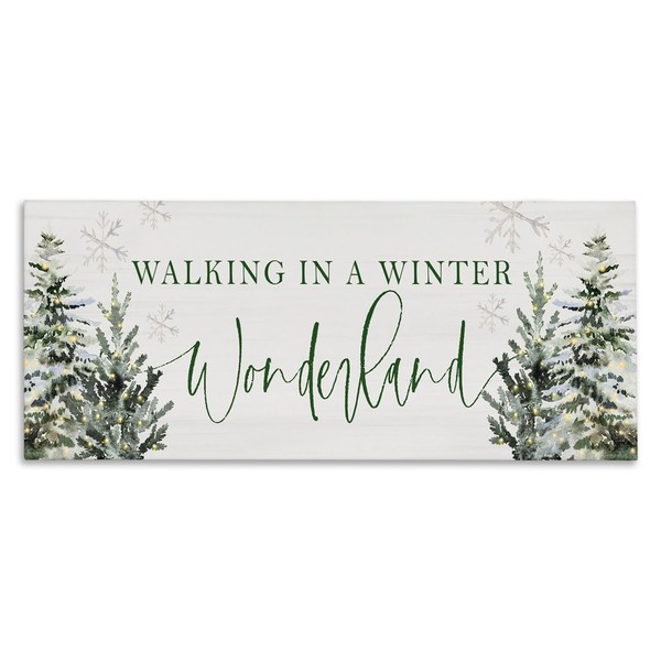 Stupell Industries Winter Wonderland Trees Canvas Wall Art Design by