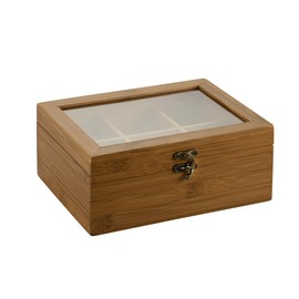 Kesper Tea box, material: FSC® certified bamboo, dimensions: 21.5 x 16 x 9 cm, colour: dark brown, 59902