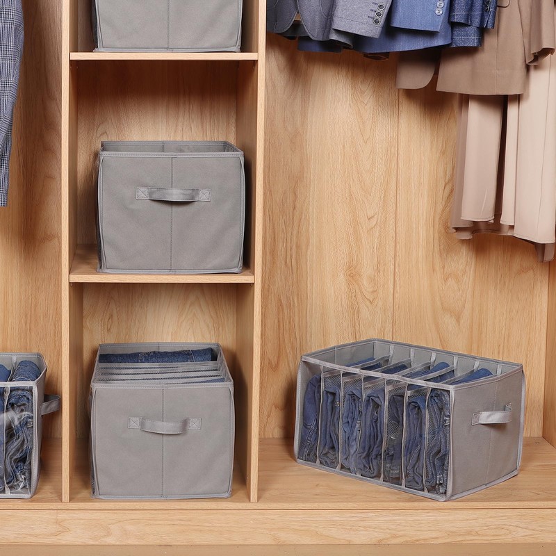 Zilink Upgraded Wardrobe Clothes Organizer with Support Board Clear Jeans