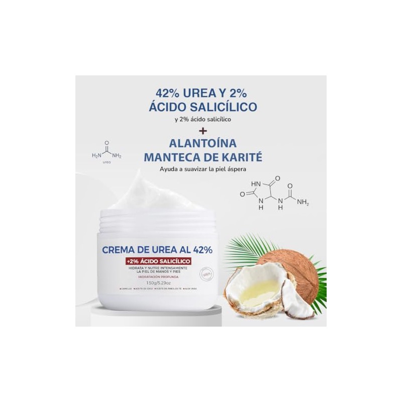 OUKEYA Crema de Urea 42% con Ácido Salicílico 2% 150g