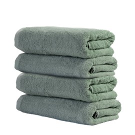Ôhm - Terry Cloth Towel Set - 4 Extra Fluffy & Soft Bath Towels - 27x54 Inch - for Home, Hotel & Spa Turkish Cotton & Oeko-TEX Certified - Sage Green