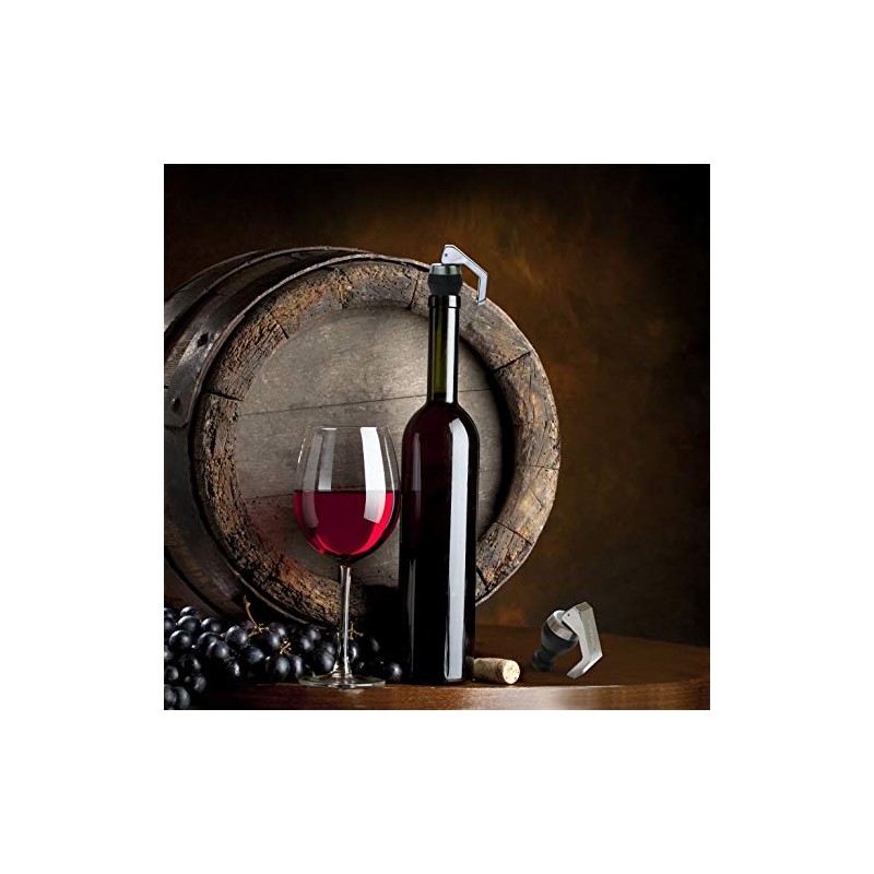 Vinturi Reusable Air Tight Silicone Wine Stopper, Silver