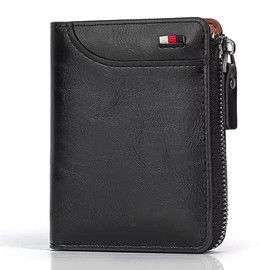 Carteras Para Caballero Con Cierre,Cartera Con Cierre Para Hombre,con RFID Protección,14 Espacios Para Tarjetas,con Cremallera,Ventana INE Visible,Regalo Ideal Para Cumpleaños Y Aniversarios
