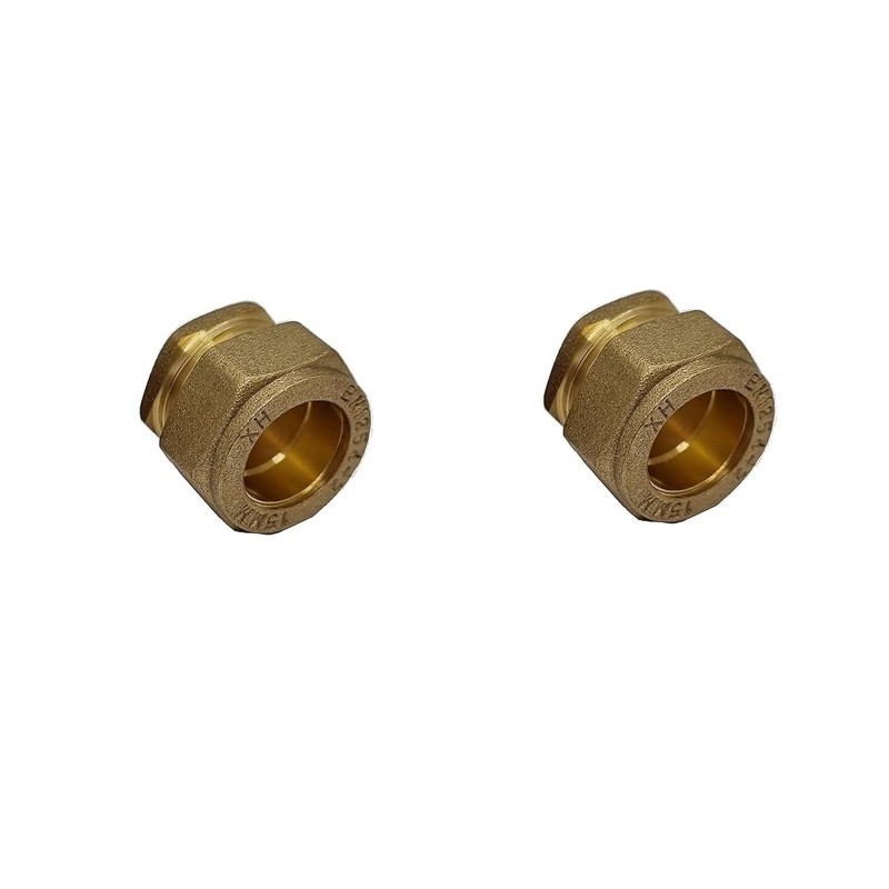 TC Brass Compression Stop End Blank End Cap 15mm for