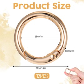 YBEATY 12 Stück runde O-Ring-Clip-Schlüsselringe Lanyard-Auslöser Feder-Schnappverschluss Schlüsselanhängerringe Haken Ersatzzubehör Paracord-Karabiner DIY-Bastelketten Clips für Schnallentaschen