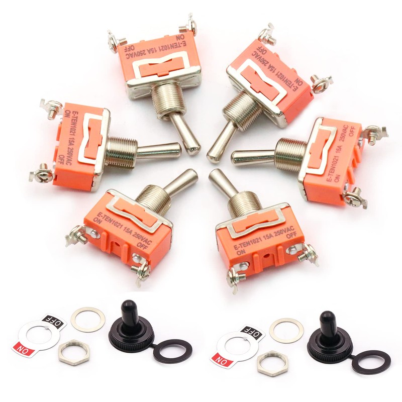 DaFuRui Waterproof Toggle Switch，10Pack 2 Position 2 Pin ON-Off Metal
