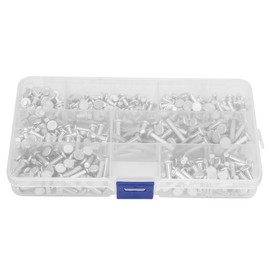 Rivets 4 mm, Aluminium Rivets, Rivets for Mergriff Rivets, Full Rivets, Rivet Kit, Round Assortment Full Rivets, Full Riveting Tool, Rivets, Full Riveting Tool, M4, 350-Piece M4 Flat Head Rivet
