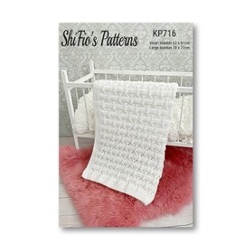 Knitting Pattern for Babys Blanket, Two Sizes, Small Blanket 62 x 67cm Large Blanket 70 x 77cm, KP716