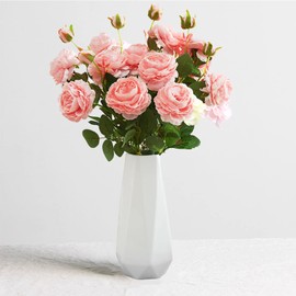 Ceramic Vase, 7.4 Inch for Pampas Calla Lily Tulip, Flower Vase Minimalism Style for Modern Table Shelf Home Decor, Fit for Housewarming, Weddings, Birthday, Christmas, Thanksgiving, New Year