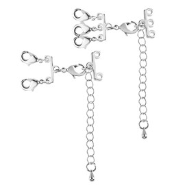 Silver Layering Necklace Set - Multiple Strands, Connector Jewelry Clasps, Separator Detangler