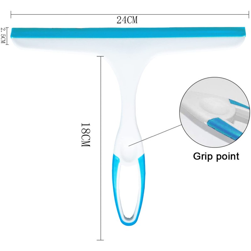 Shine Squeegee for Shower,Hand Held Rubber Glass Shower Squeegee, with