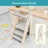 Forbena Foldable Toddler Tower Kitchen Learning Stool Helper, Montessori Kids