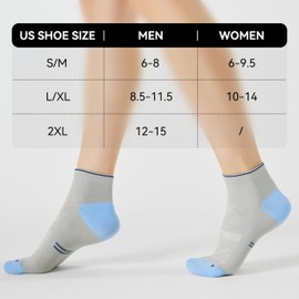 CS CELERSPORT 5 Pairs Ankle Compression Socks for Men and Women Running Athletic Socks, Grey Mixed (5 Pairs), Large/X-Large