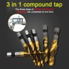 Omninmo 6 Pcs 1/4" Hex Shank Titanium Combination Drill Tap