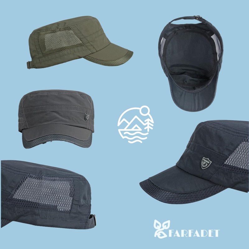FARFADET Men's Work Cap, Mesh, UV Protection, Sunshade, Military Airsoft