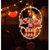 TWINGLEHOME 13.3" Lighted Skull Halloween Window Silhouette, 50 Mini Lights