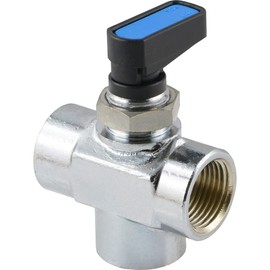 Fitting Parts - 3-Way Ball Valve - Vertical with Mounting Thread T-Hole Compressed Air Water Valves (T Bore, G 1/4 Inch)