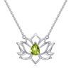 Gnteey Natural Peridot Necklace 925 Sterling Silver 7X5 mm Pear