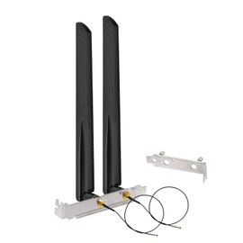 Eightwood WiFi 6 6E Antenna Tri-Band 2.4GHz 5GHz 6GHz + 10in IPEX MHF4 to PR-SMA Cable + Computer Slot Bracket for M.2 NGFF Wireless Network Card