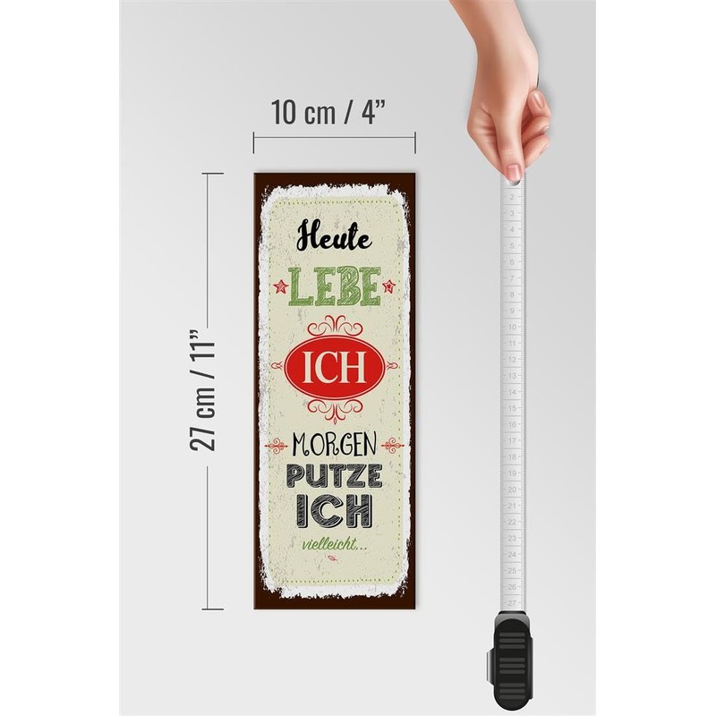 Femer Wooden Sign with German Text "Heute lebe ich morgen