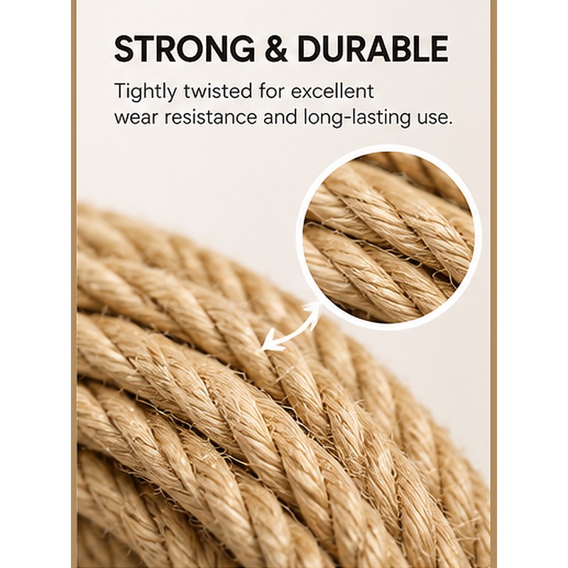 Natural Sisal Rope for Cat Scratching Posts – 20M/50M DIY