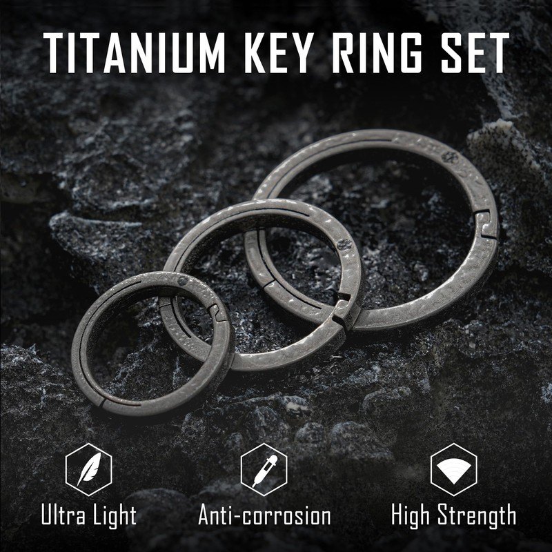 KeyUnity Titanium Side Print Keychain Minimalist Split Key Chain Quick