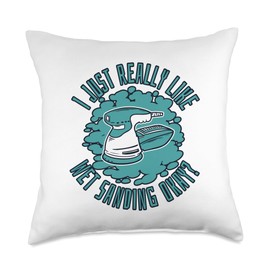 Service Car Spray Paint Kit Can Detailing Gifts Just Really Like Wet Sanding Spray Vehicle Car Painter Throw Pillow, 18x18, Multicolor