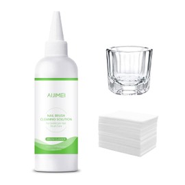 AIJIMEI Nail Brush Cleaner Gel & Restorer 120ml Acrylic Nail Brush Cleaner Kit for Efficient Nail Art Brush Cleaning Quick Gel Removal Suitable for Professional and Home