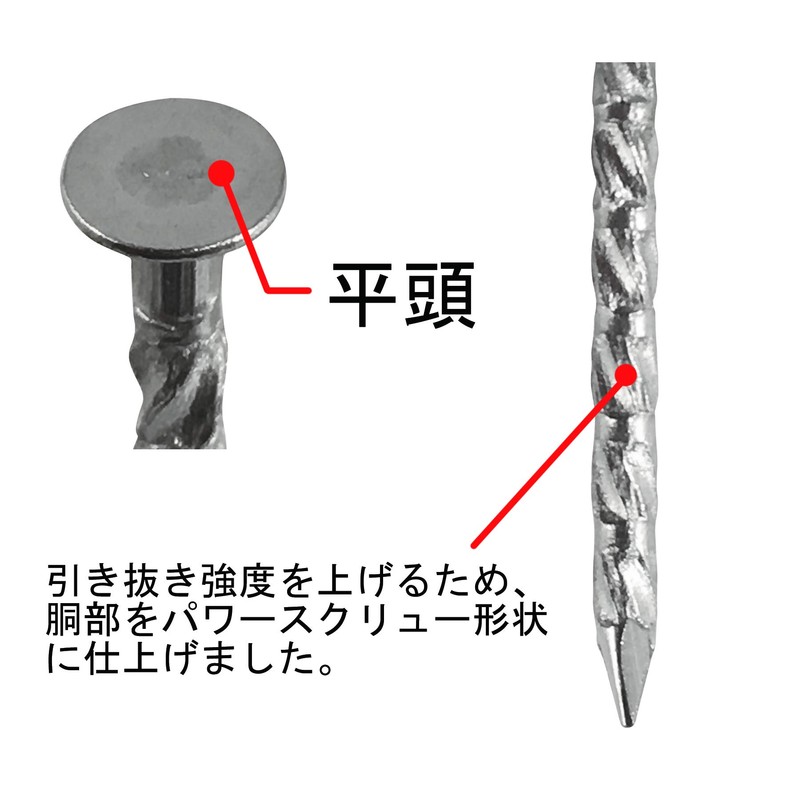 DAIDOHANT 46956 Stainless Steel Flat Head Power Screw Nails, 14.1
