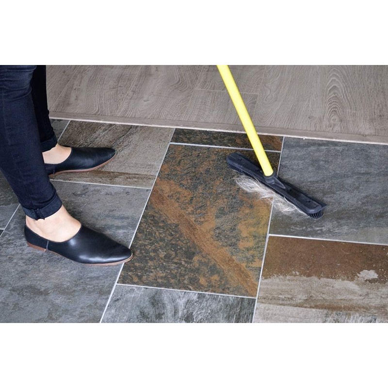 FURemover Original Pet Hair Rubber Broom with Squeegee, with 58”
