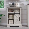 OKD Bathroom Floor Cabinet, Farmhouse Storage Cabinet with Sliding Barn