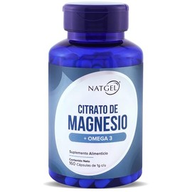 Citrato de Magnesio 1,000 Mg con Omega 3 | Alta Absorción, Apoyo Muscular y Sueño, Cápsulas Veganas Vcaps