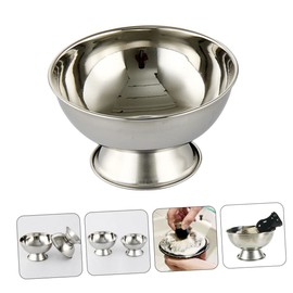 WOONEKY 2pcs Shave Bowl for Men Metal Shaving Cup Reusable Smooth Surface Ideal for Home Barber Shops