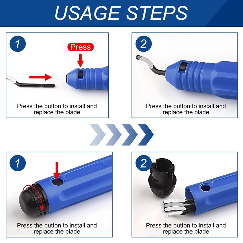 Deburring Tool Kit, Engraving Tools with 10 Pcs 360 Degree