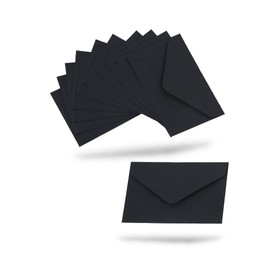 Regipro b Black Business Card Size Envelopes for Message Card Mini 4.1 x 2.8 inches (105 mm x 70 mm), 300 Pack