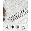 HTOH Shower Drain Offset for Bathroom: 24-Inch Brushed Nickel Linear
