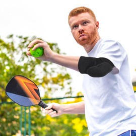 cobee 1 Pair Tandem Volleyball Elbow Pads, Arm Brace Ventilate Sport Elbow Protector Strap, Black Elbow Pads Arm Pads With Padded Soft Support Cushion for Men And Women