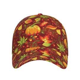 Cute Thanksgiving Pumpkin Baseball Cap for Men Women Adjustable Thanksgiving Baseball Hats