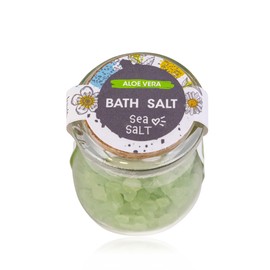 accentra Badesalz (Meersalz) MY BATH in Glas mit Korkverschluss, 125g, Motiv/Duft: Aloe Vera, VE 11